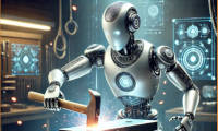 AI Robot con martello e incudine